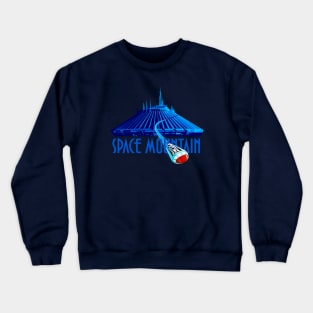 Space Mountain Retro Style - Medium Blue Text Crewneck Sweatshirt